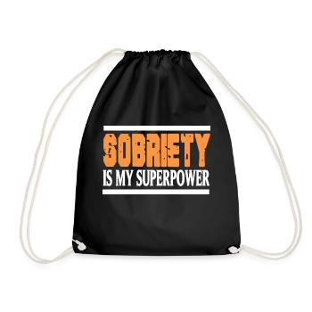 La sobriété est mon superpuissance Retro Sober Designs - Sac de sport léger - noir - Devant