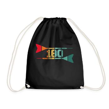Funny Vintage Retro Darts Shirt Dart 180 - Drawstring Bag - black - Front