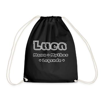 Luca - Mann, Mythos, Legende - Turnbeutel - Schwarz - Vorne