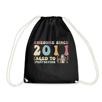 Génial depuis 2011 - 12e anniversaire - 2023 Groovy - Sac de sport léger - noir - Devant