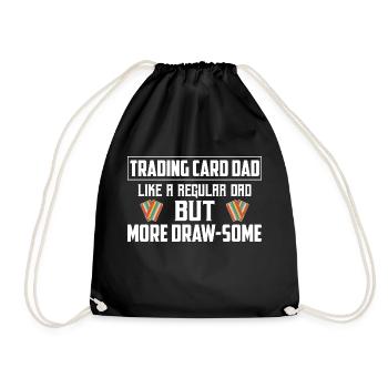 Trading Card Dad Like A Regular Dad TCG Father Col - Drawstring Bag - black - Front