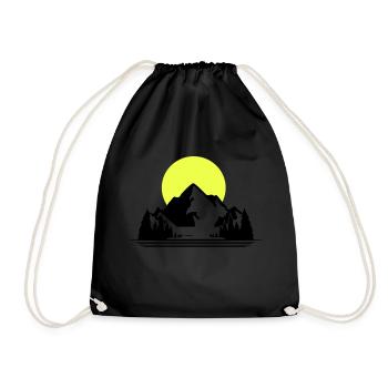 Mountains - Drawstring Bag - black - Front