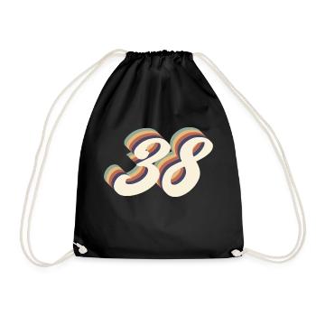 38th anniversary vintage - Drawstring Bag - black - Front