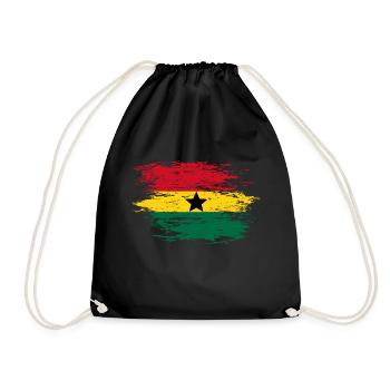 Ghana Map Flag used - Drawstring Bag - black - Front
