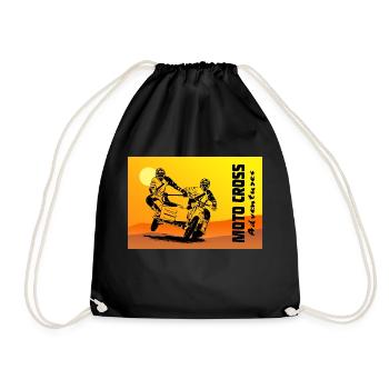 Sidecarcross - Sidecar Moto Cross - Drawstring Bag - black - Front