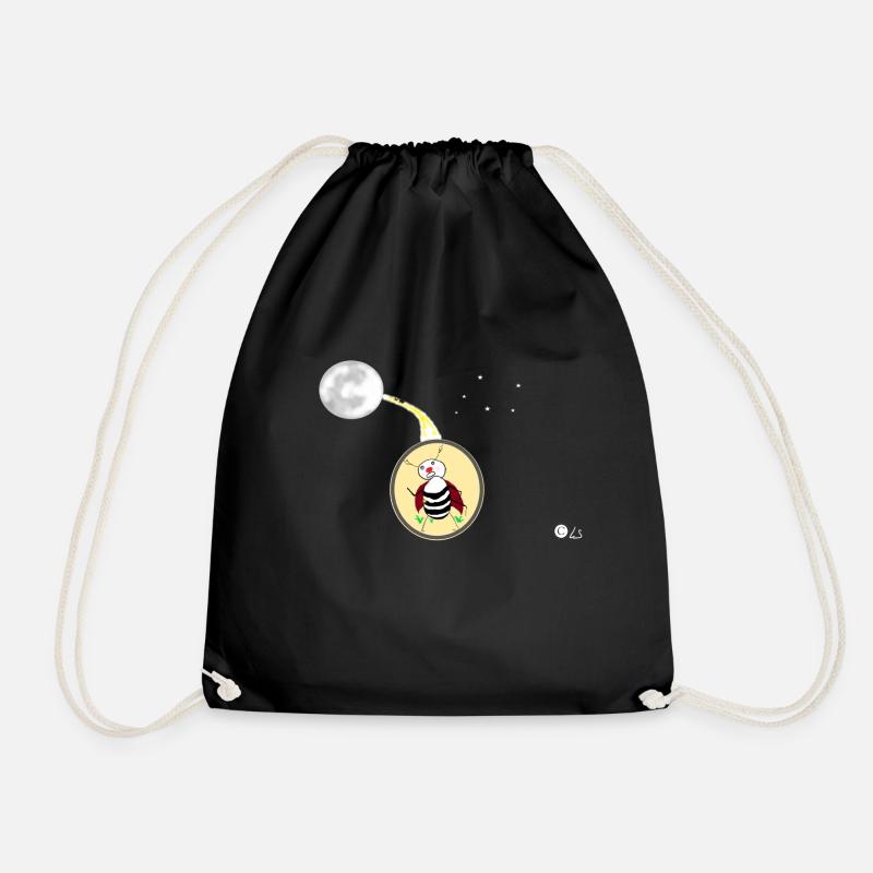 May beetle's longing for the moon - Drawstring Bag - black