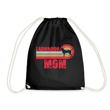 Vintage Retro Labrador Retriever Mother - Drawstring Bag - black - Front