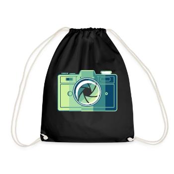 Caméra à film rétro - Sac de sport léger - noir - Devant