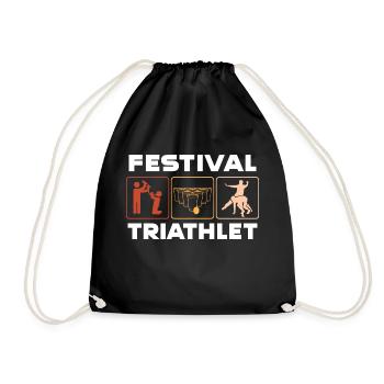 Festival Triathlet Flunkyball Bier Pong Trichter - Turnbeutel - Schwarz - Vorne