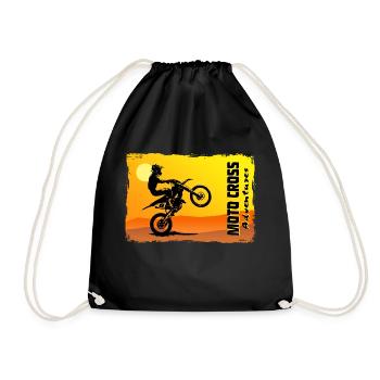 Moto Cross - Motocross - Supercross - Drawstring Bag - black - Front