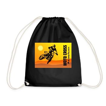Moto Cross - Motocross - Supercross - Drawstring Bag - black - Front