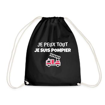 je suis pompier / cadeau humour pompier - Sac de sport léger - noir - Devant