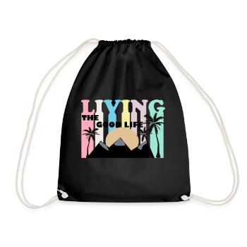 Living the good Life - Summer - Drawstring Bag - black - Front