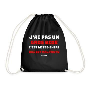 J AI PAS UN GROS BIDE - Sac de sport léger - noir - Devant