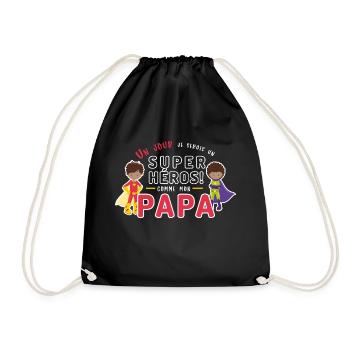 Un jour je serai un super héros comme mon papa - Sac de sport léger - noir - Devant