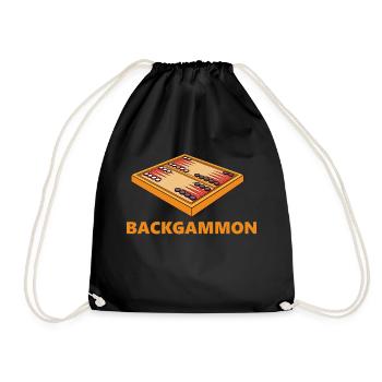 boardgame chess backgammon game night - Turnbeutel - Schwarz - Vorne