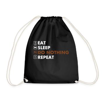 Paresseux manger dormir ne rien répéter - Sac de sport léger - noir - Devant
