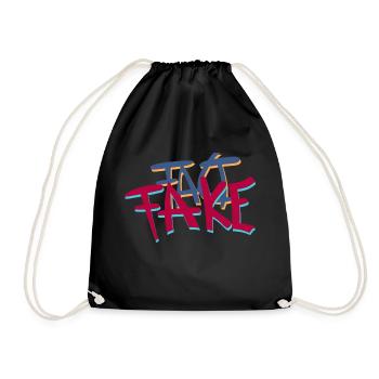 Fact or Fake Logo - Drawstring Bag - black - Front