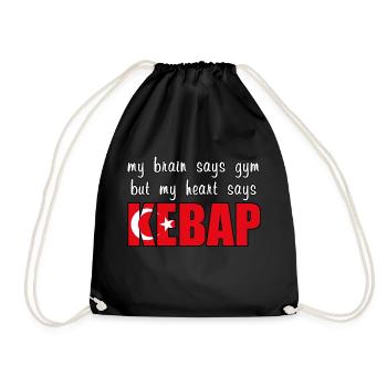 Mon cœur dit Kebap - Sac de sport léger - noir - Devant