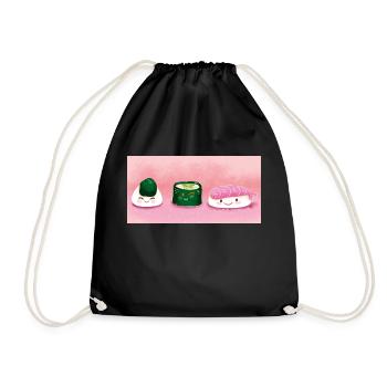 Sushi heureux - Sac de sport léger - noir - Devant