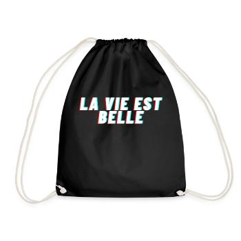 La vie est belle - Sac de sport léger - noir - Devant