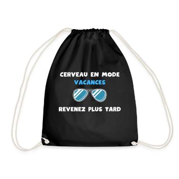 Cerveau en mode Vacances. Revenez plus tard - Sac de sport léger - noir - Devant