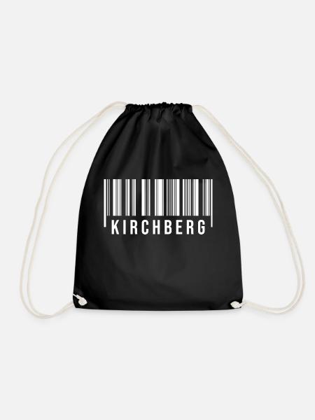 Erzgebirge Strichcode Kirchberg - Turnbeutel - Schwarz