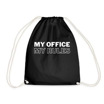 My office my rules, home office job - Drawstring Bag - black - Front