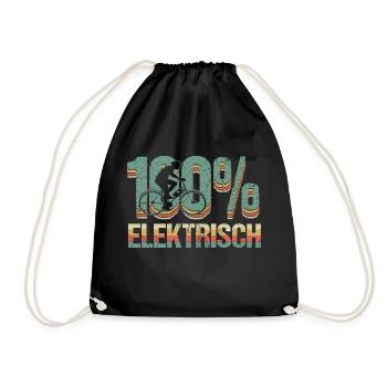 E-Bike EBike Elektrofahrrad 100% elektrisch - Turnbeutel - Schwarz - Vorne