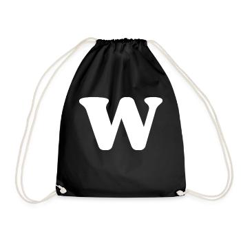 Letter w - Drawstring Bag - black - Front