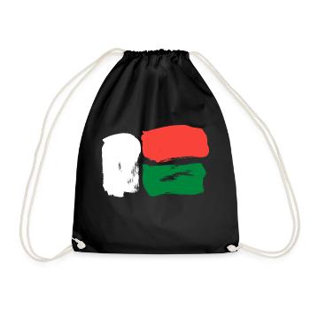 Madagascar Flag - Brush Strokes - Drawstring Bag - black - Front