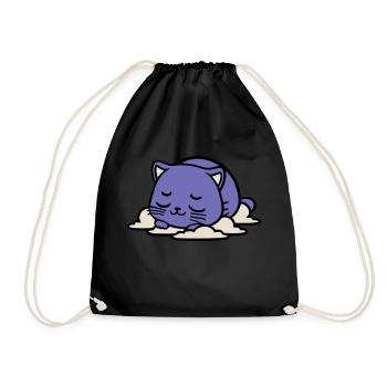 Baby sleeping cat - Drawstring Bag - black - Front