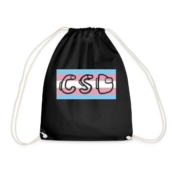 Drapeau de la fierté trans CSD - Sac de sport léger - noir - Devant