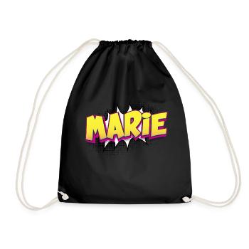 Marie Nom personnalisé Style bande dessinée Pop Art, Marie - Sac de sport léger - noir - Devant