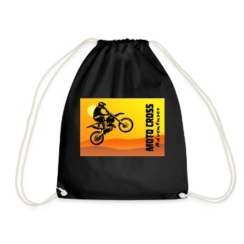 Moto Cross - Motocross - Supercross - Drawstring Bag - black - Front