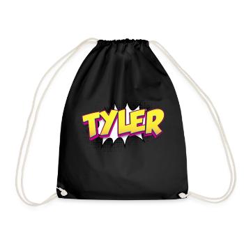 Tyler nom personnalisé bande dessinée Style Pop Art, Tyler - Sac de sport léger - noir - Devant