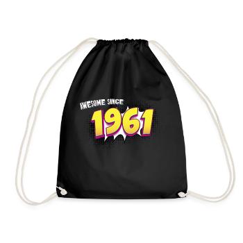 Retro 62nd birthday in Pop Art Comic Book Style - Drawstring Bag - black - Front