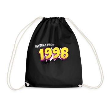 Retro 25th birthday in Pop Art Comic Book Style - Drawstring Bag - black - Front