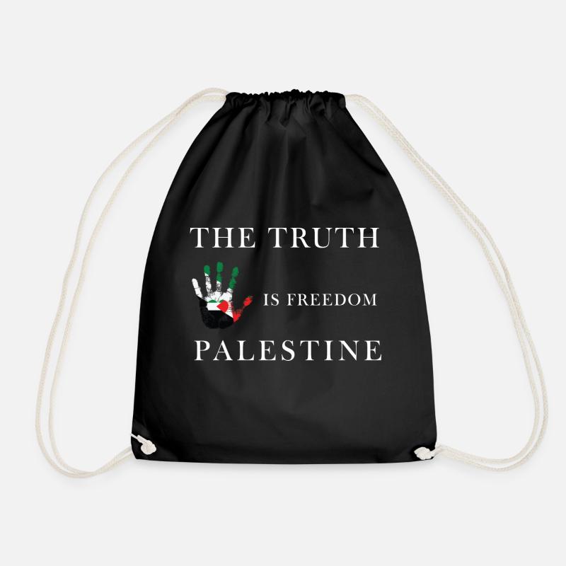Truth is Freedom - Palestine - Drawstring Bag - black