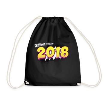 Retro 5th birthday in Pop Art Comic Book Style - Drawstring Bag - black - Front