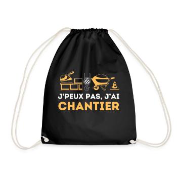 Je peux pas jai chantier de construction batiment - Sac de sport léger - noir - Devant