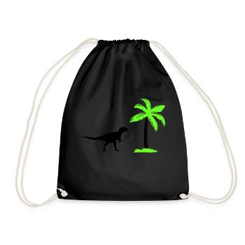 Dinosaur Palm - Drawstring Bag - black - Front
