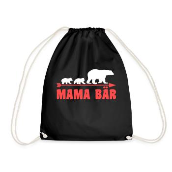 Mutter Mama Bär - Turnbeutel - Schwarz - Vorne