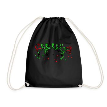 Paper streamer - Drawstring Bag - black - Front