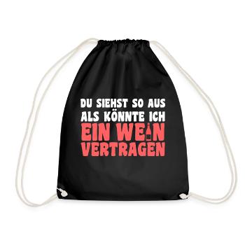 Ich Mit Dir Du Mit Mir Wir Mit Wein - Turnbeutel - Schwarz - Vorne