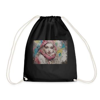 Jolie jeune fille colorée - Sac de sport léger - noir - Devant