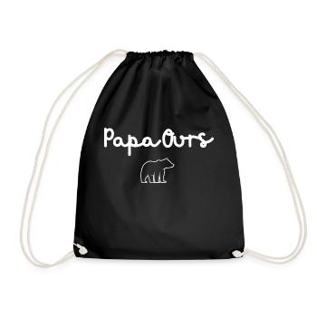 papa ours - papa ours cadeau papa - Sac de sport léger - noir - Devant