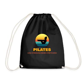 Pilates less stretching more stretching - Drawstring Bag - black - Front