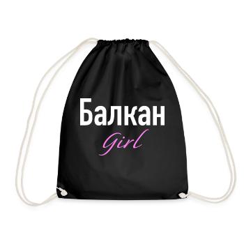 Balkan Girl Shirt, Geschenkidee vom Balkan - Turnbeutel - Schwarz - Vorne