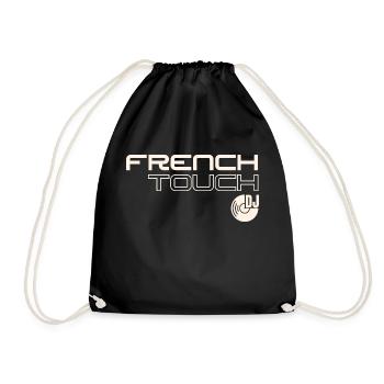 French Touch Musique, dj on the turntables: Clubbing - Drawstring Bag - black - Front